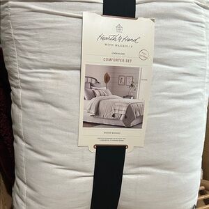 Hearth & Hand F/Q Linen Blend Comforter Set - Gray